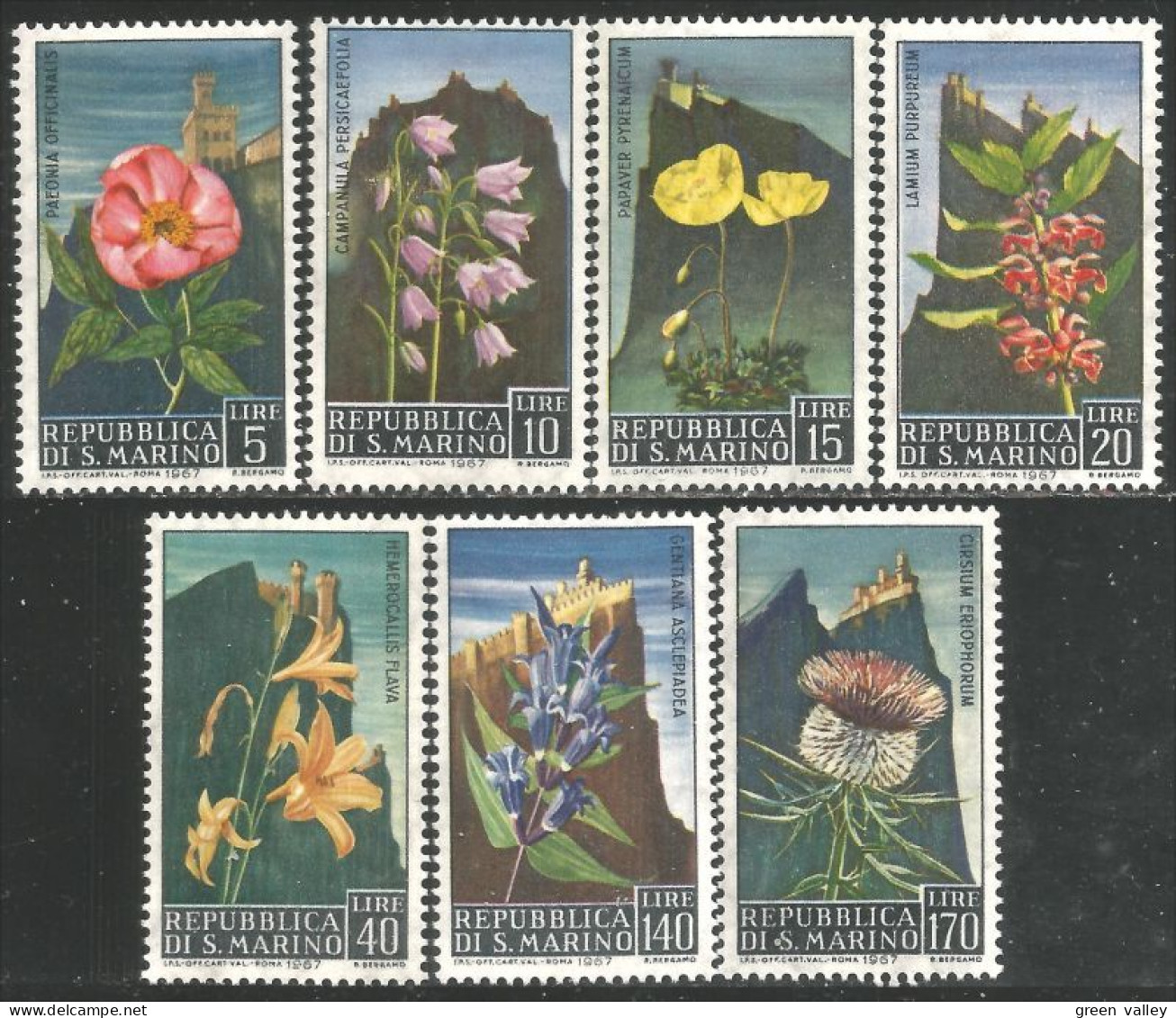 786 San Marino Poppy Coquelicot Gentian Gentiane Thistle Chardon Nettle Ortie MNH ** Neuf SC (SAN-131h) - Giftige Planten