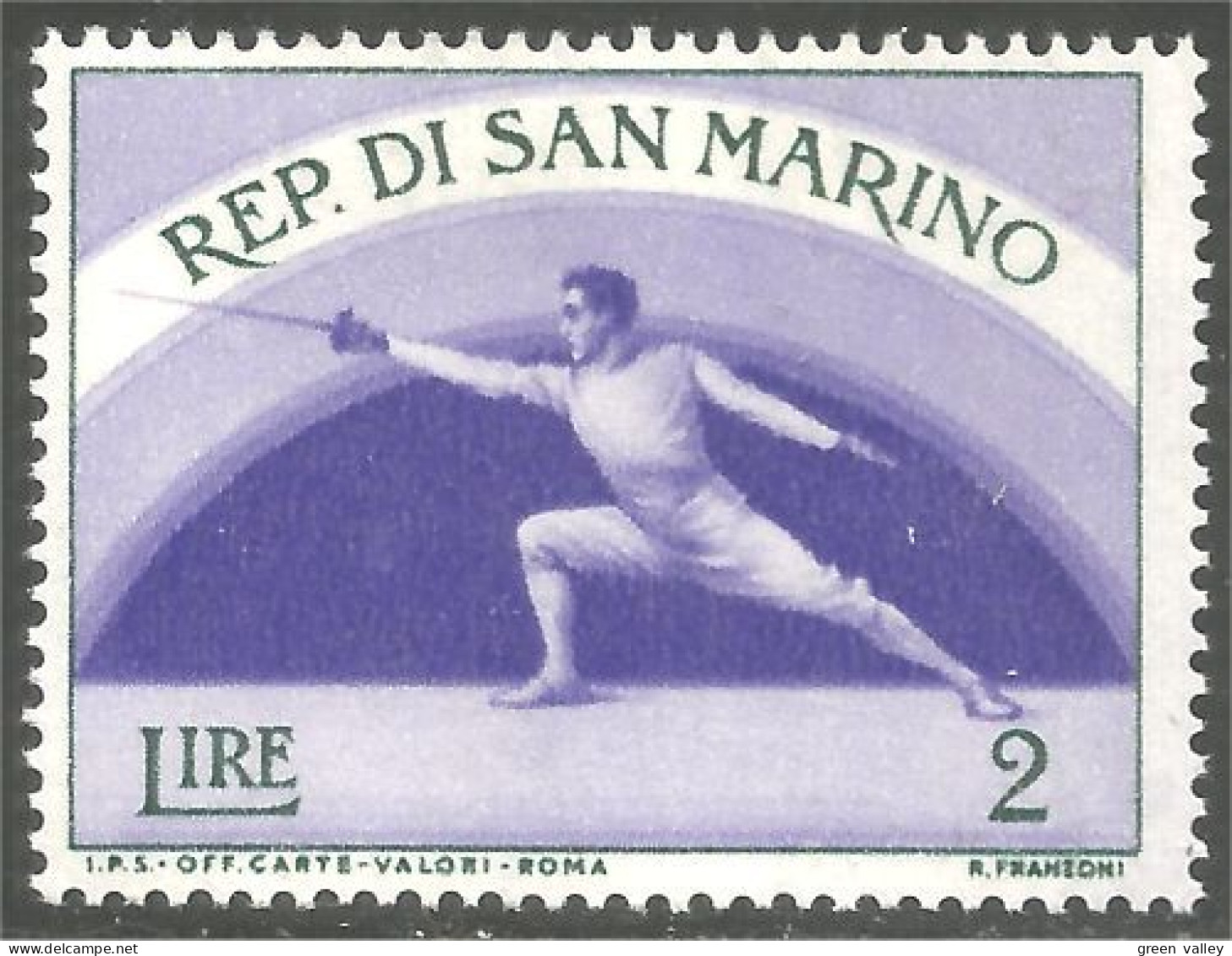 786 San Marino Escrime Fencing Fechten Esgrima Scherma MH * Neuf (SAN-105) - Scherma