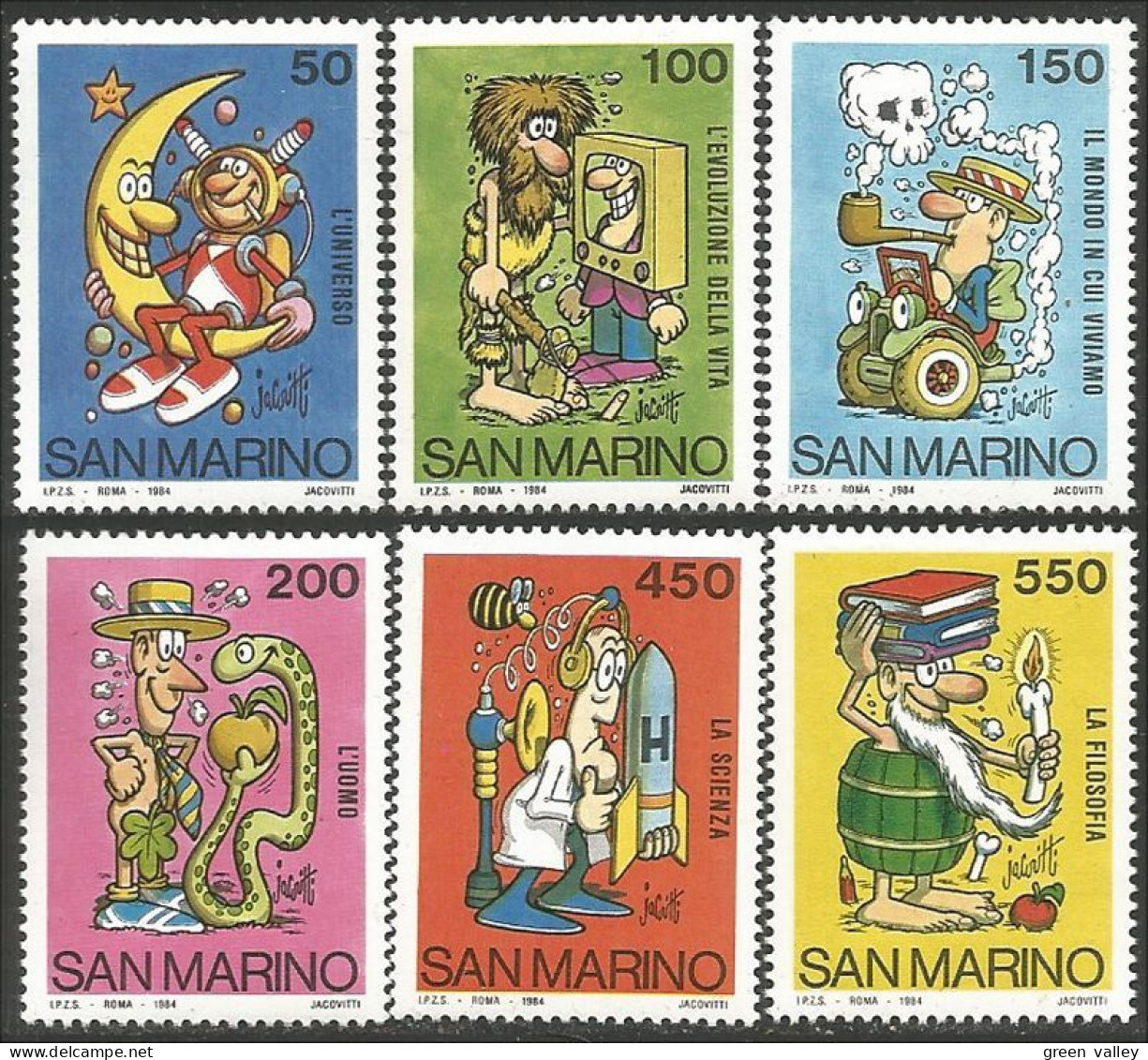 786 San Marino Moon Lune Television Tabac Tobacco Reptile Candle Bougie MNH ** Neuf SC (SAN-94) - Non Classés