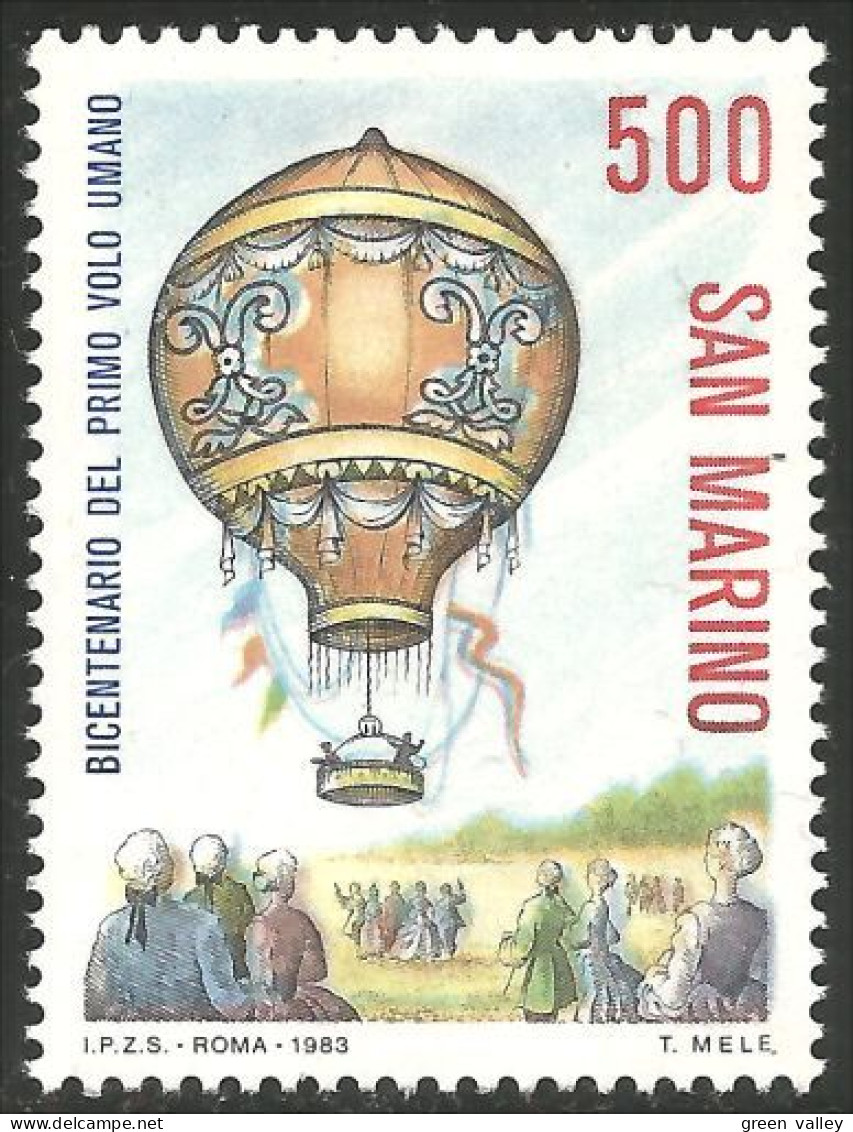 786 San Marino Montgolfiere 200th MNH ** Neuf SC (SAN-88) - Montgolfier