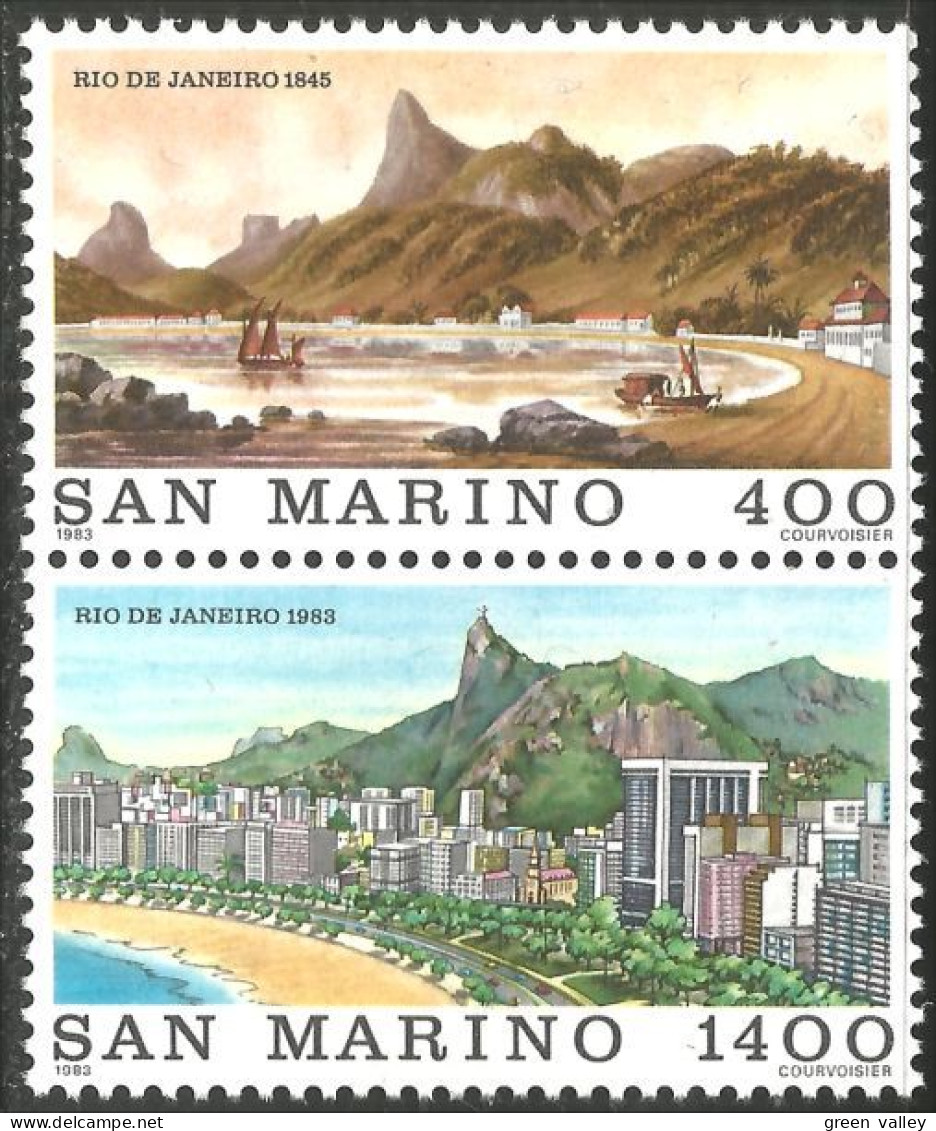 786 San Marino Se-tenant Exposition Philatelique Exhibition Brasiliana 83 MNH ** Neuf SC (SAN-91) - Philatelic Exhibitions