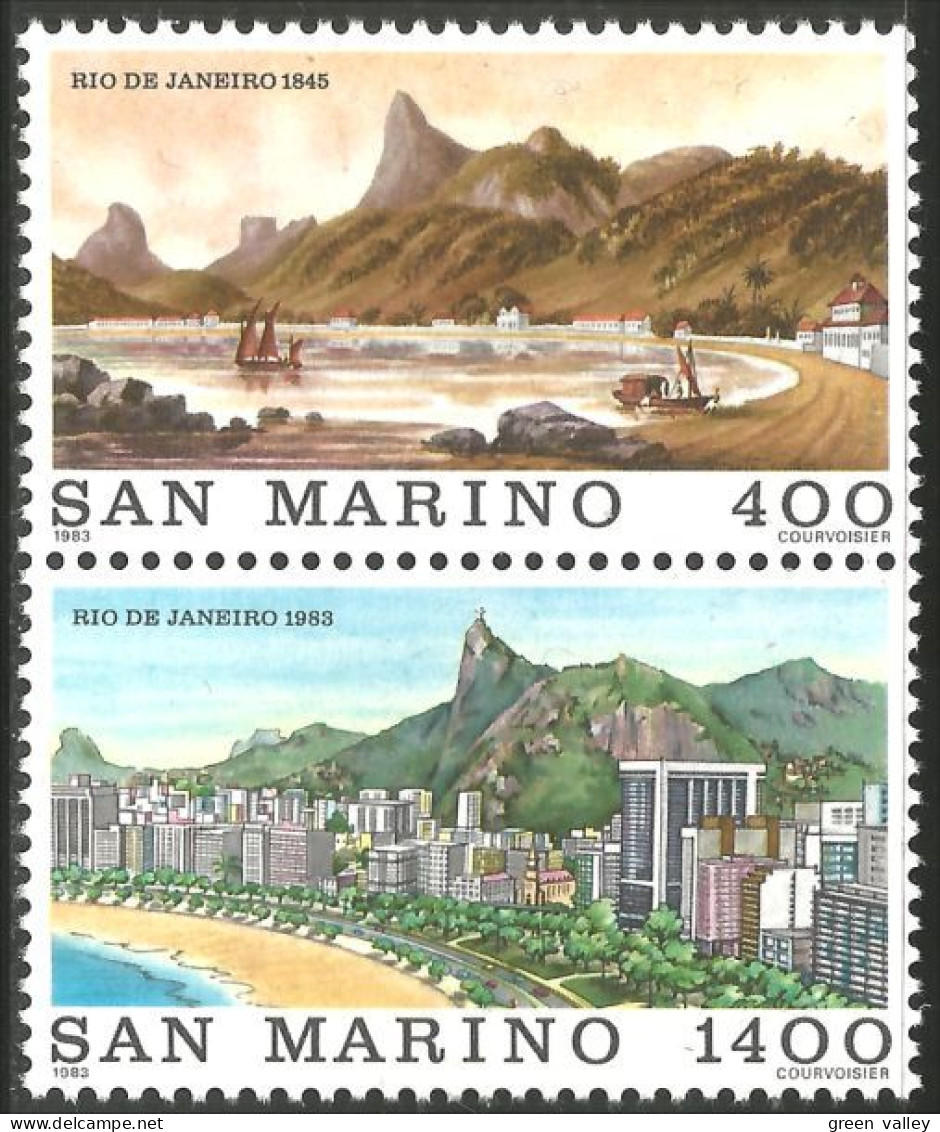 786 San Marino Exposition Philatelique Exhibition Brasiliana 83 Se-tenant MNH ** Neuf SC (SAN-89) - Philatelic Exhibitions