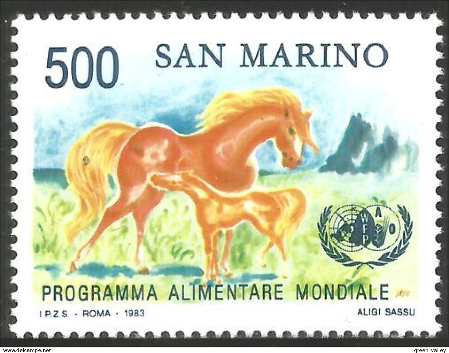 786 San Marino Cheval Horse Pferde Alimentation Food Program MNH ** Neuf SC (SAN-90) - Alimentation