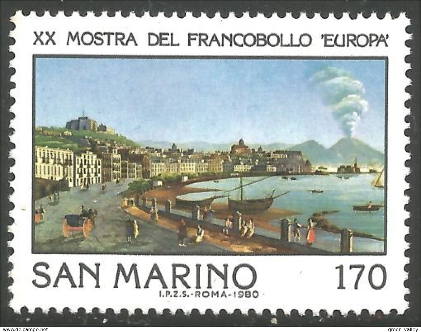 786 San Marino Exposition Philatelique Exhibition Naples 1980 MNH ** Neuf SC (SAN-74b) - Philatelic Exhibitions