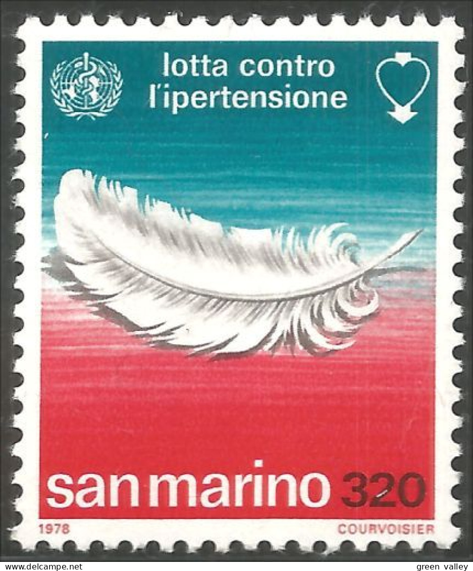 786 San Marino Plume Feather WHO OMS MNH ** Neuf SC (SAN-65c) - OMS