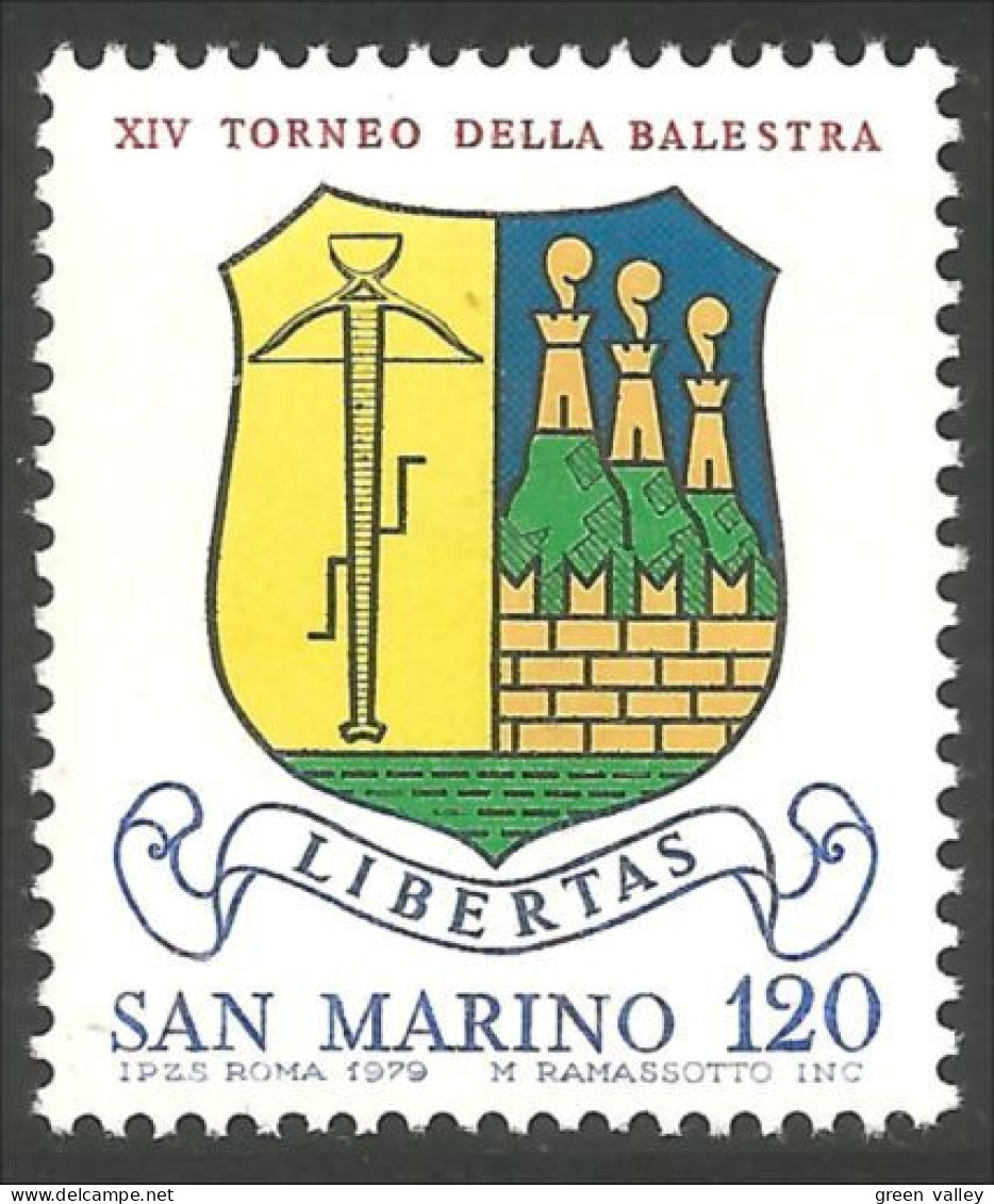 786 San Marino Arbalète Arc Tir Crossbow Arrow Fleche MNH ** Neuf SC (SAN-68d) - Tir à L'Arc