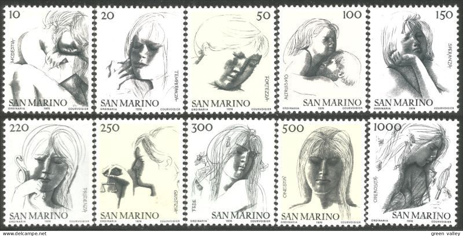 786 San Marino Drawings Dessins Emilio Greco MNH ** Neuf SC (SAN-50c) - Tableaux