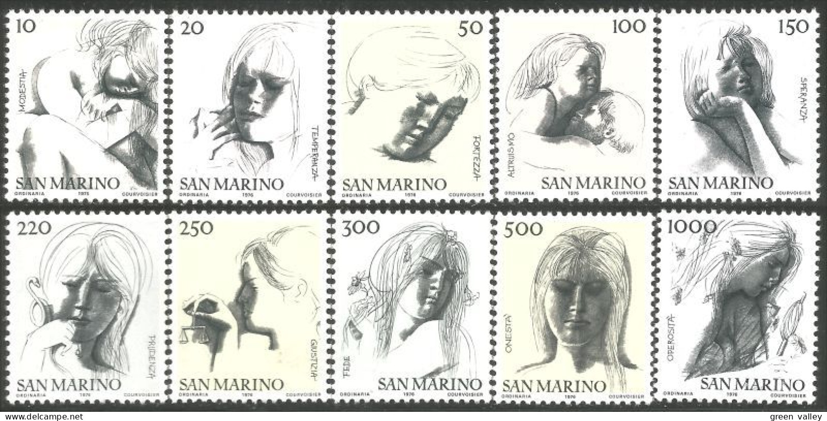 786 San Marino Drawings Dessins Emilio Greco MNH ** Neuf SC (SAN-50a) - Ungebraucht