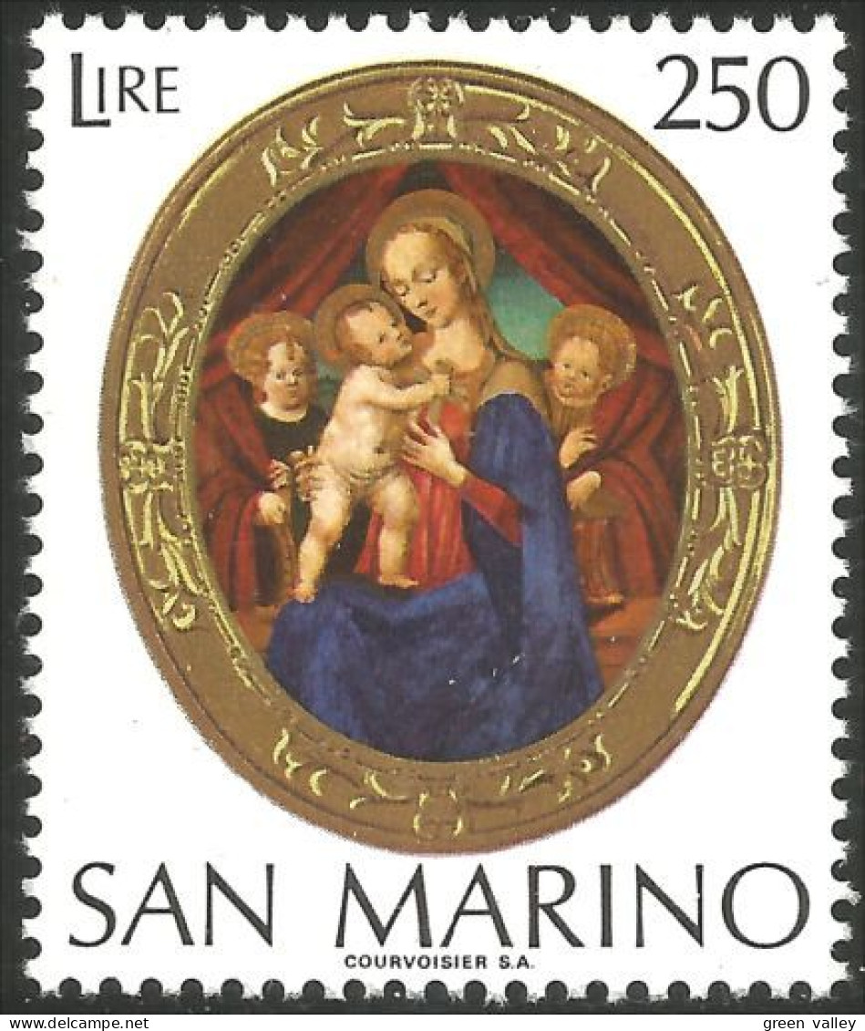 786 San Marino 1974 Noel Christmas Wood Panel Tableau Bois MNH ** Neuf SC (SAN-43e) - Autres & Non Classés