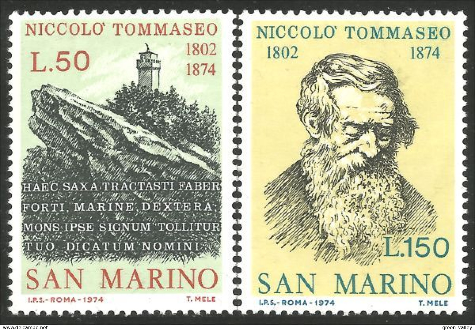 786 San Marino Niccolo Tommaseo Ecrivain Writer MNH ** Neuf SC (SAN-42b) - Schrijvers