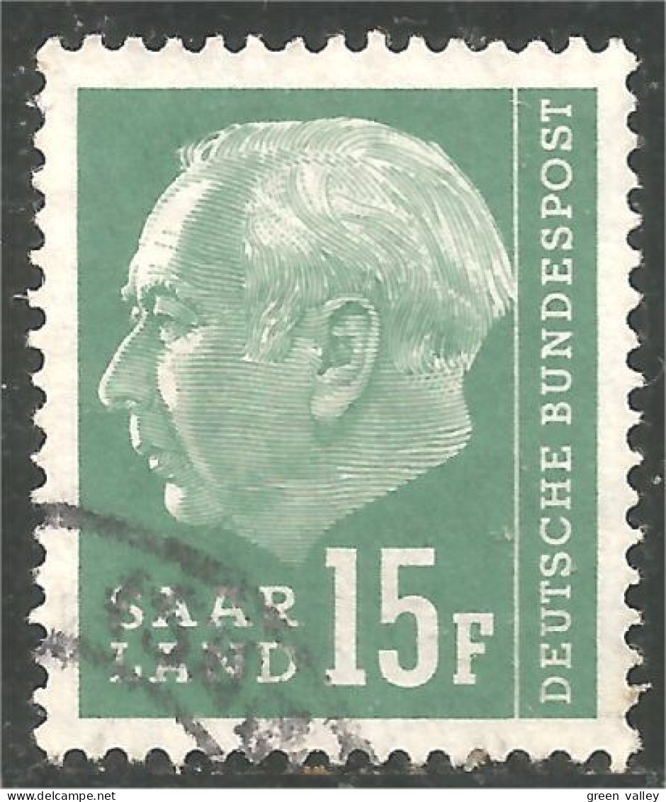 779 Sarre 1957 President Heuss 15F (SAA-95c) - Used Stamps