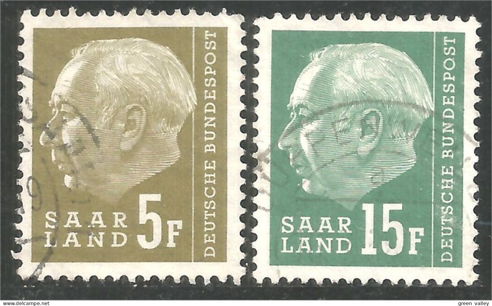 779 Sarre 1957 President Heuss 5F-15F (SAA-96a) - Used Stamps