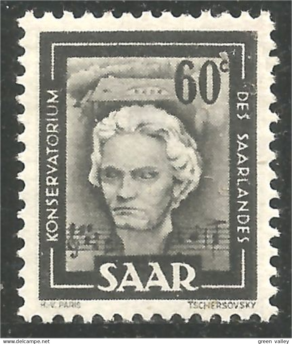 779 Sarre 1951 Beethoven Compositeur Composer Music Musik Music MH * Neuf (SAA-92a) - Oblitérés