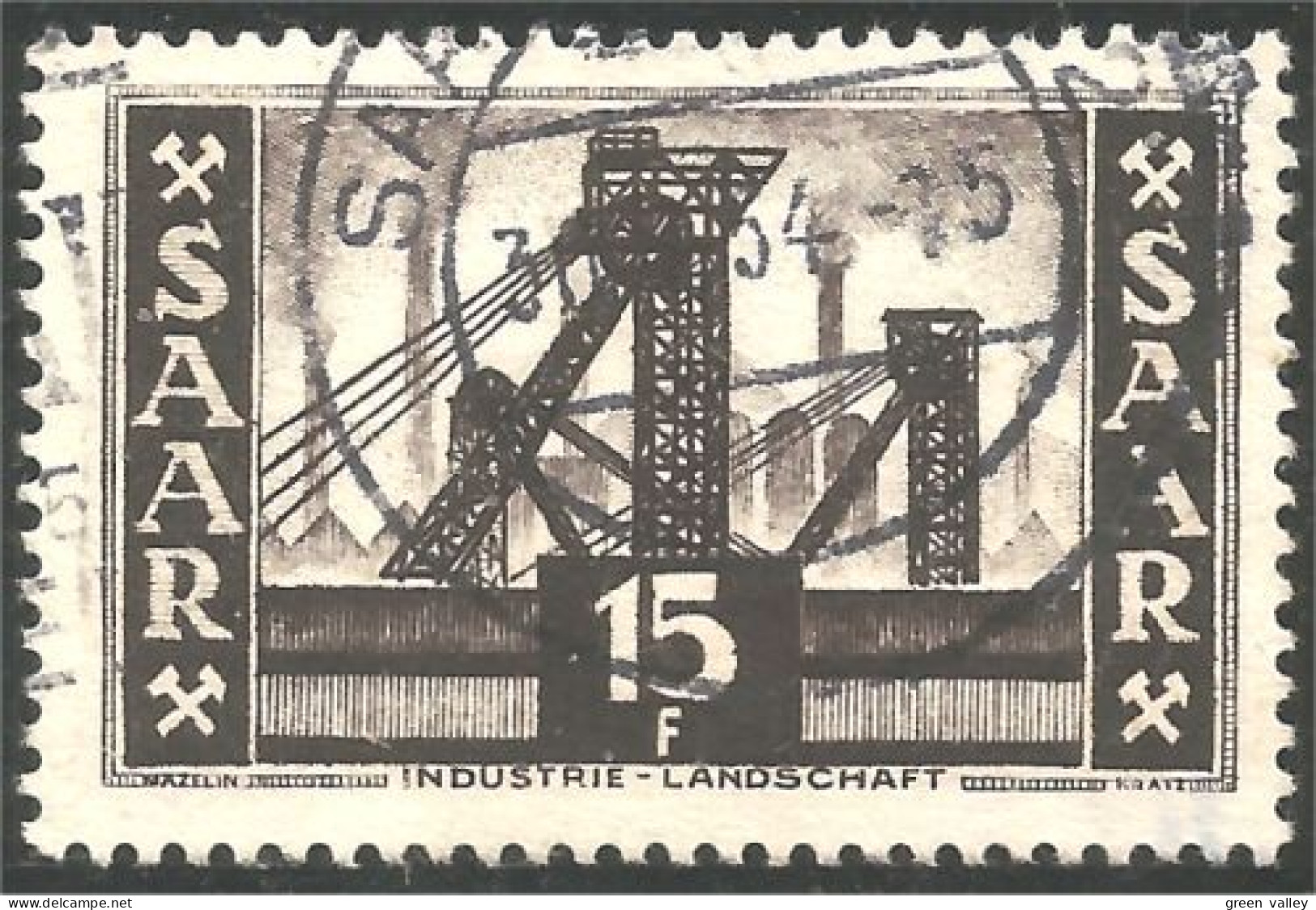 779 Sarre 1952 Puits Mine Pit Tower Mines Coal Charbon Kohl Mining (SAA-93a) - Oblitérés