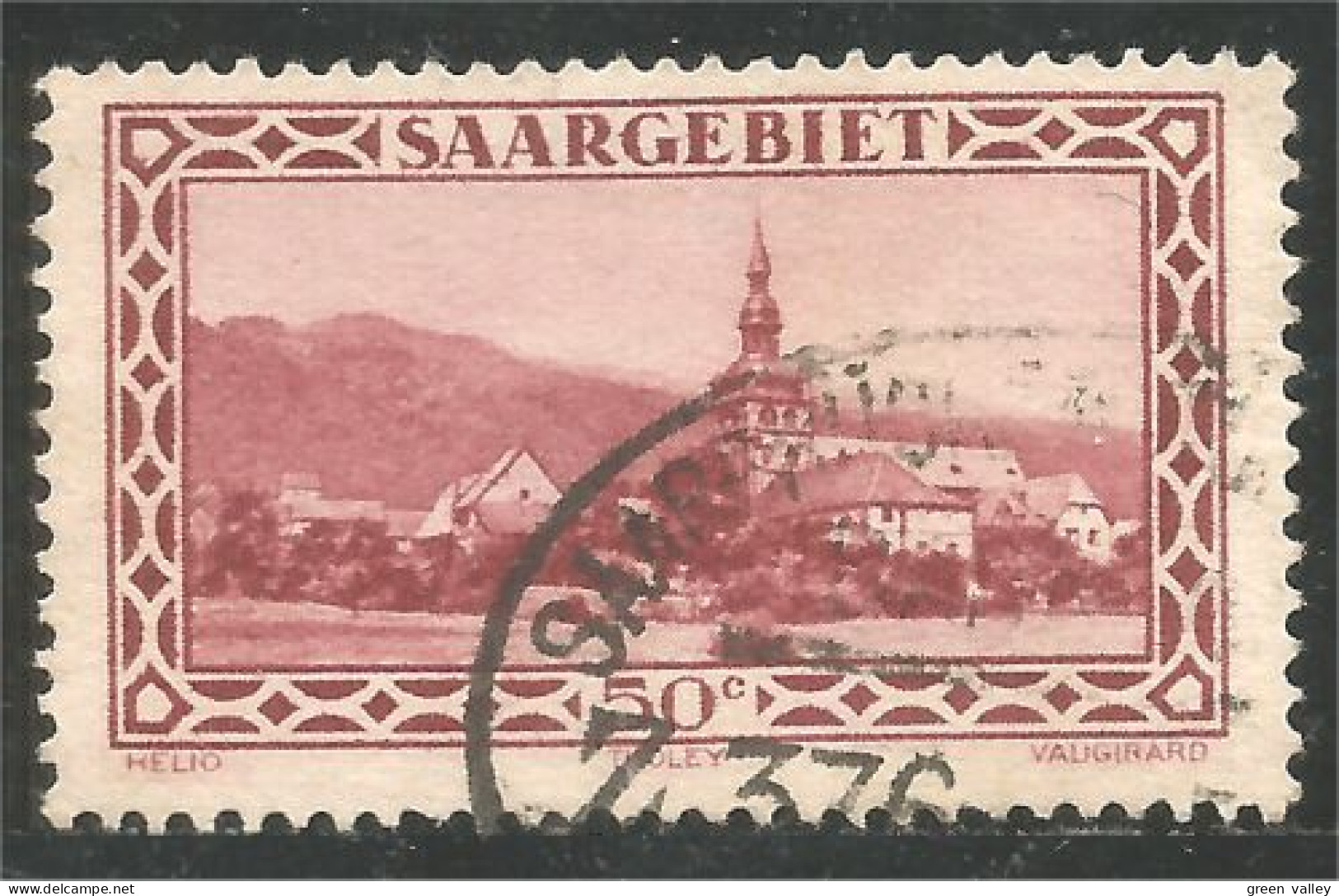 779 Sarre 1921 50c Village Tholey Abbaye Abbey SAARBRUCKEN (SAA-73d) - Usados