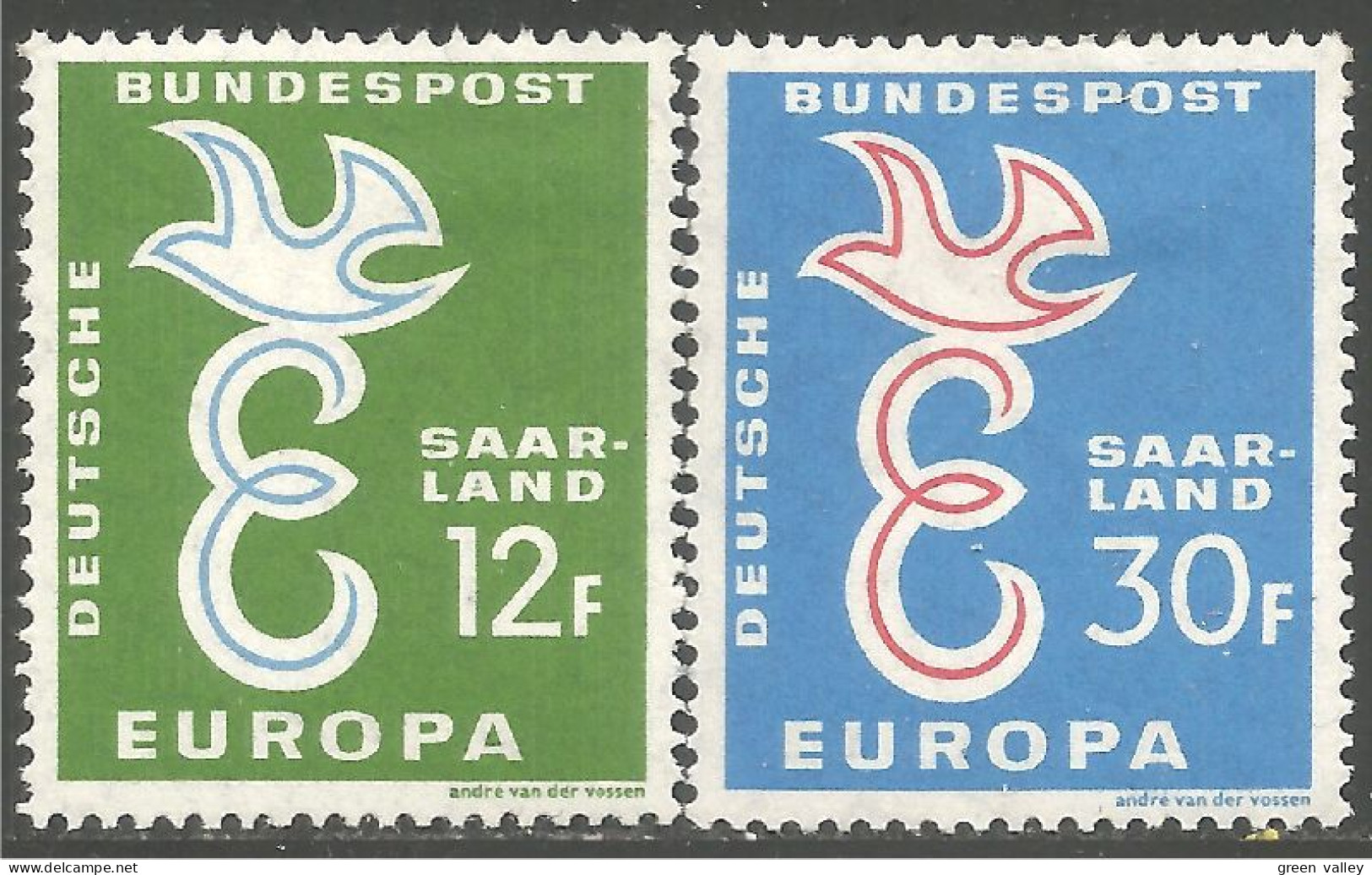 779 Sarre 1958 Europa Cept MH * Neuf Légère (SAA-65) - Ungebraucht