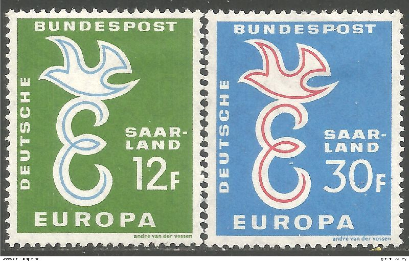779 Sarre 1958 Europa Cept MH * Neuf Légère (SAA-65) - Unused Stamps