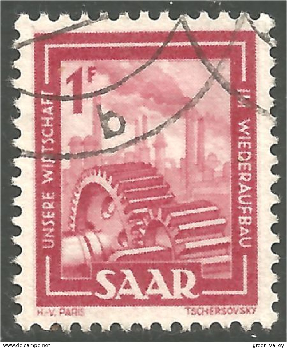 779 Sarre 1949 Gears Engranages Factories Usines (SAA-43) - Used Stamps