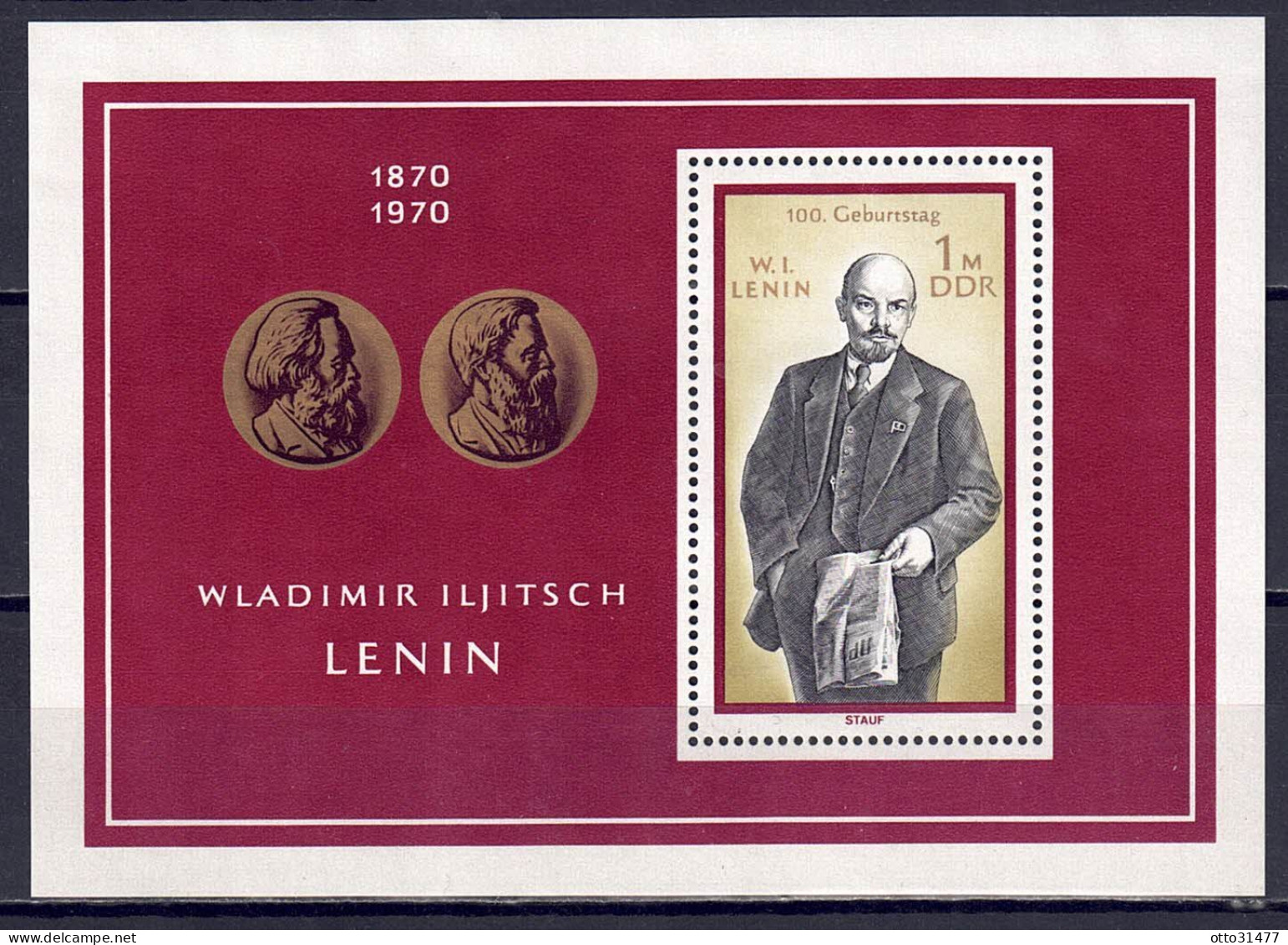 DDR 1970 - W. I. Lenin, Block 31, Postfrisch ** / MNH - 1950-1970