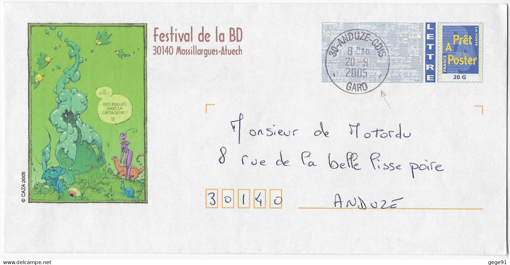 Pap Luquet Repiqué - Festival De La BD - Massillargues Atuech - Lot B2K/0410568 - PAP : Bijwerking /Logo Bleu