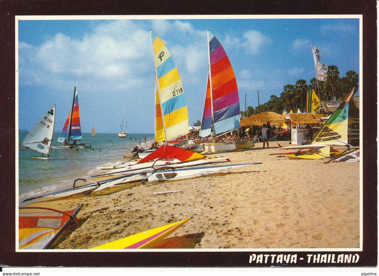 Thailand Postcard Sent To Denmark 5-4-1999 Single Franked (Chom Tien Beach Pattaya) - Thaïland