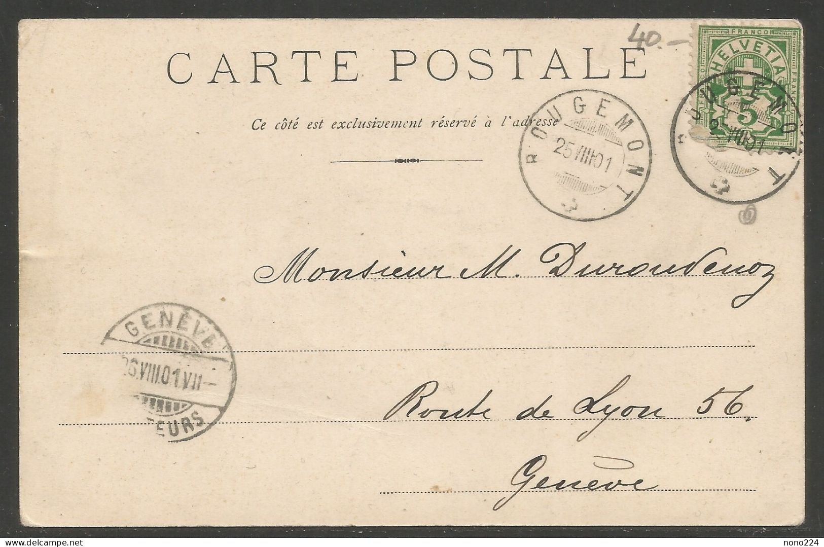 Carte P De 1901 ( Château D'Oex ) - Château-d'Œx