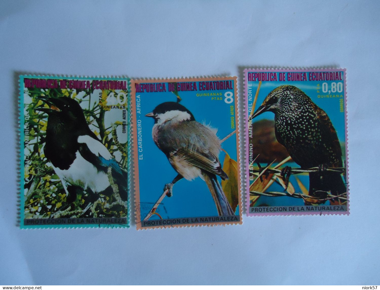GUINEA ECUATORIAL 3 USED  BIRD BIRDS - Altri & Non Classificati