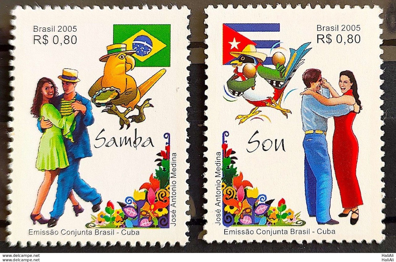 C 2627 Brazil Stamp Joint Issue Cuba Samba And Son Flag Dance Bird 2005 - Neufs