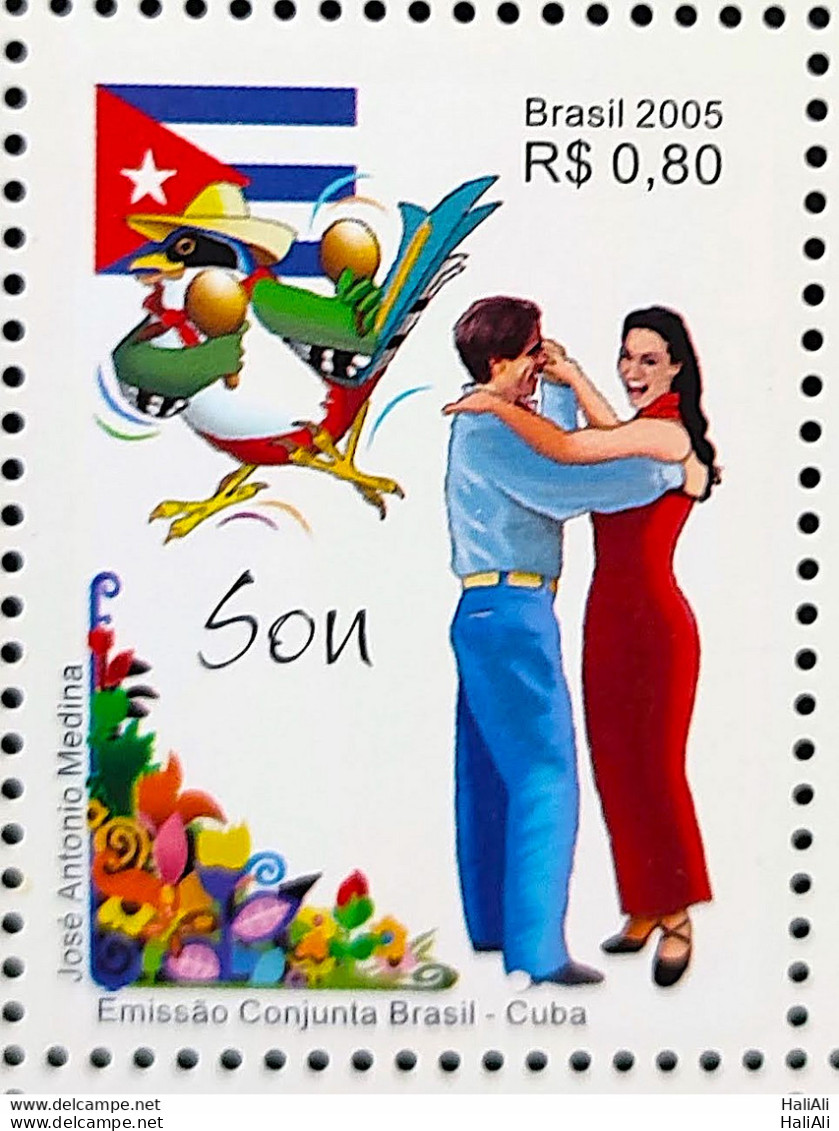 C 2627 Brazil Stamp Joint Cuba Son Flag Dance Bird 2005 - Neufs