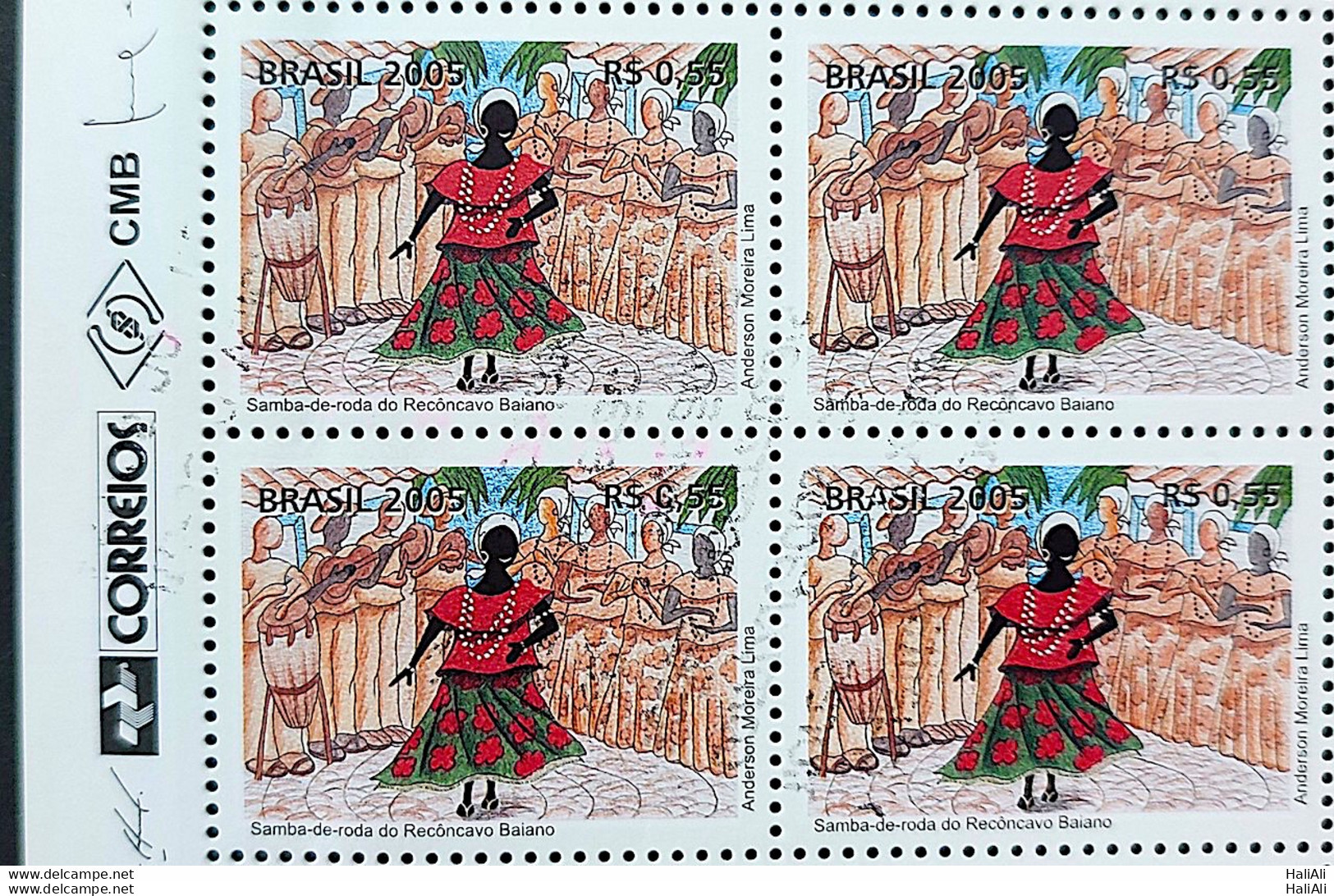 C 2626 Brazil Stamp Samba Wheel In Reconcavo Baiano Music 2005 Block Of 4 Vignette Correios - Neufs