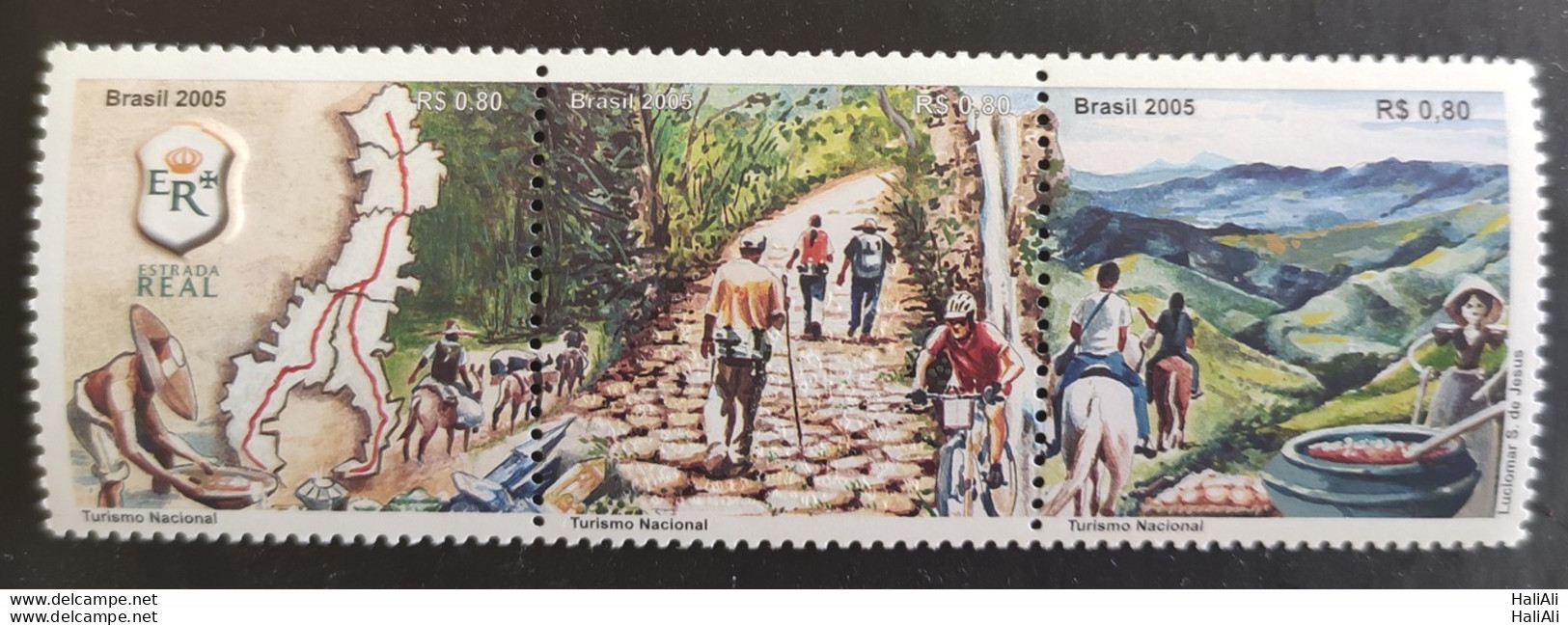 C 2623 Brazil Stamp Road Real Map Bike Horse Gold 2005 - Neufs