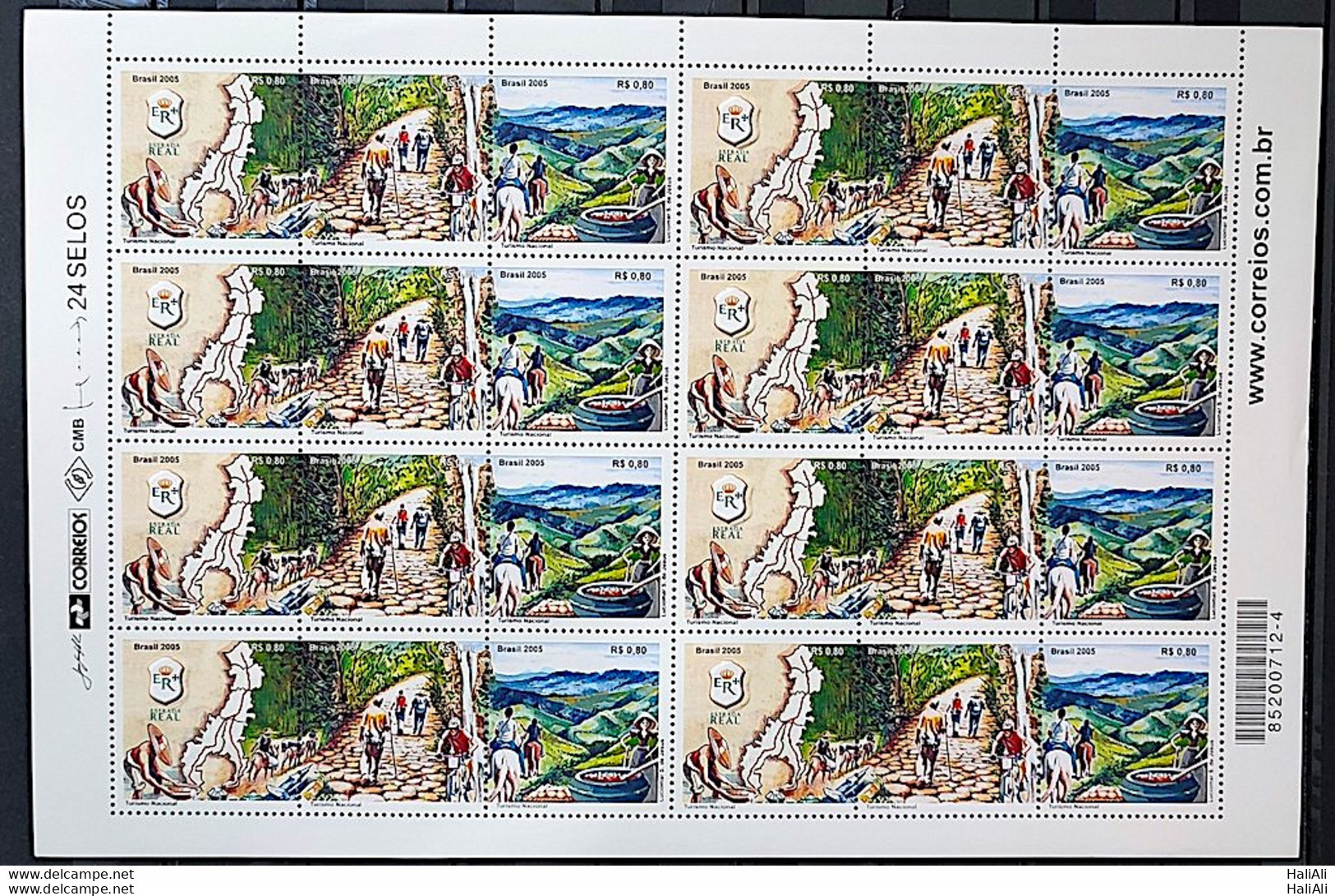 C 2623 Brazil Stamp Road Real Map Bike Horse Gold 2005 Sheet - Neufs