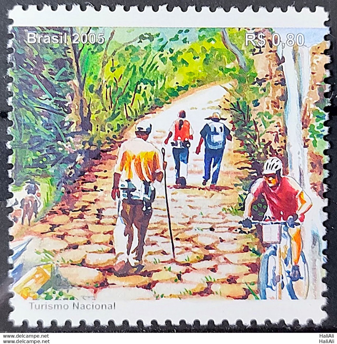 C 2624 Brazil Stamp Road Road Horse Bike Cyclism Waterfall 2005 - Neufs