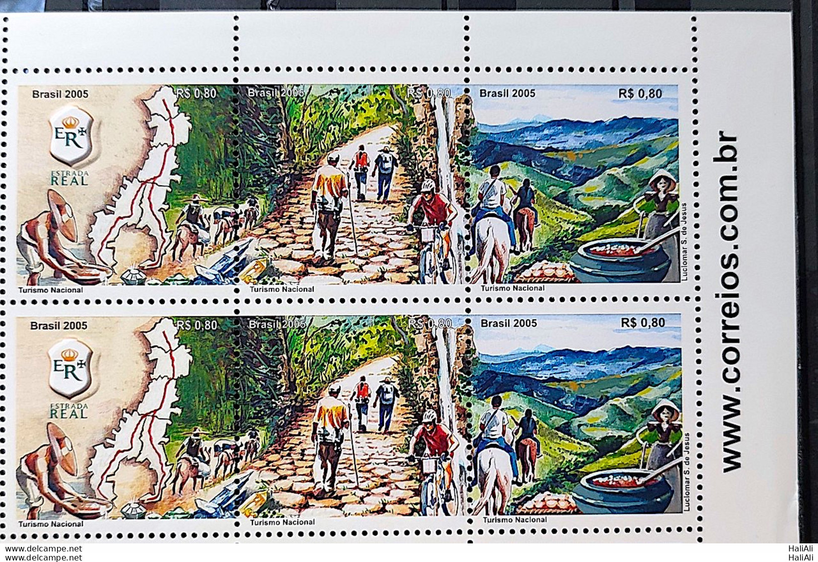 C 2623 Brazil Stamp Road Real Map Bike Horse Gold 2005 Sextille Website - Neufs