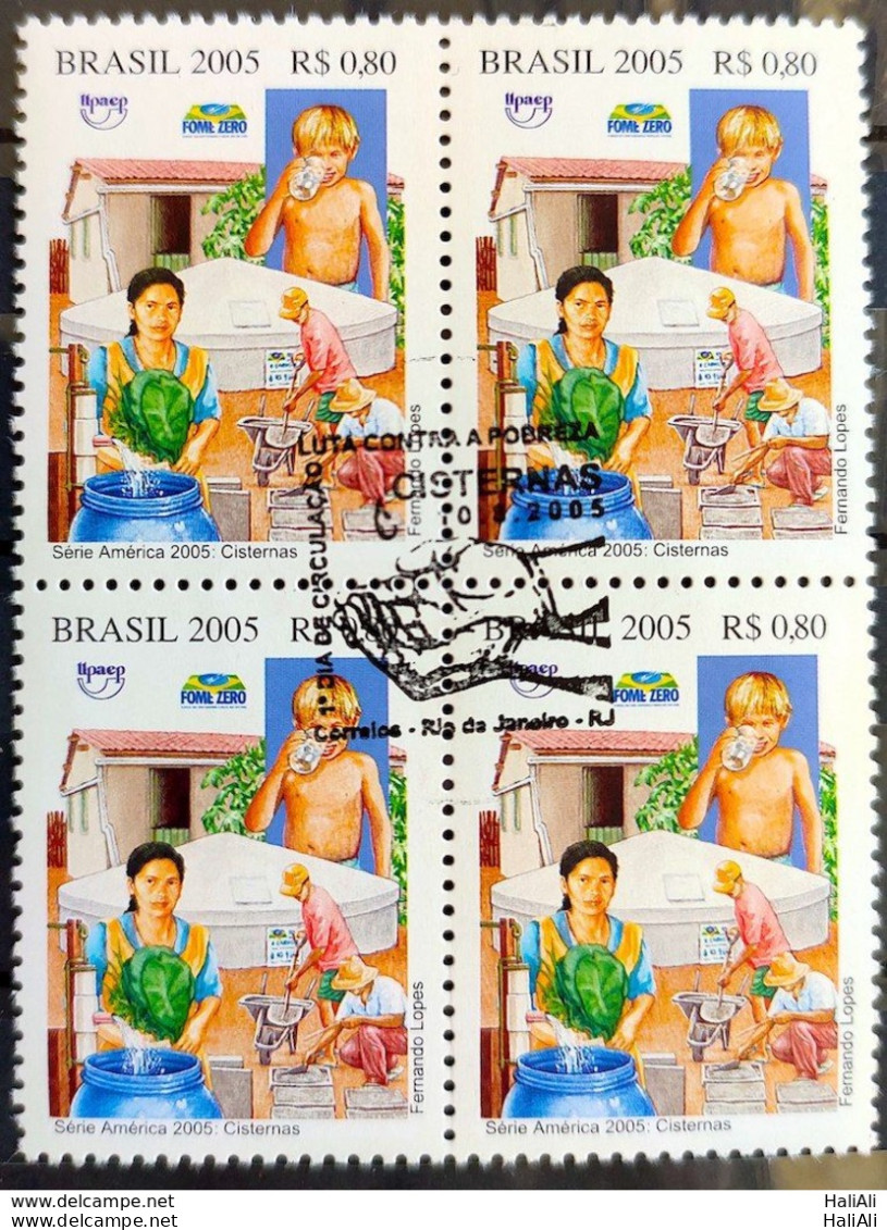 C 2621 Brazil Stamp Fights Poverty Hunger Zero Water 2005 Block Of 4 CBC RJ - Neufs