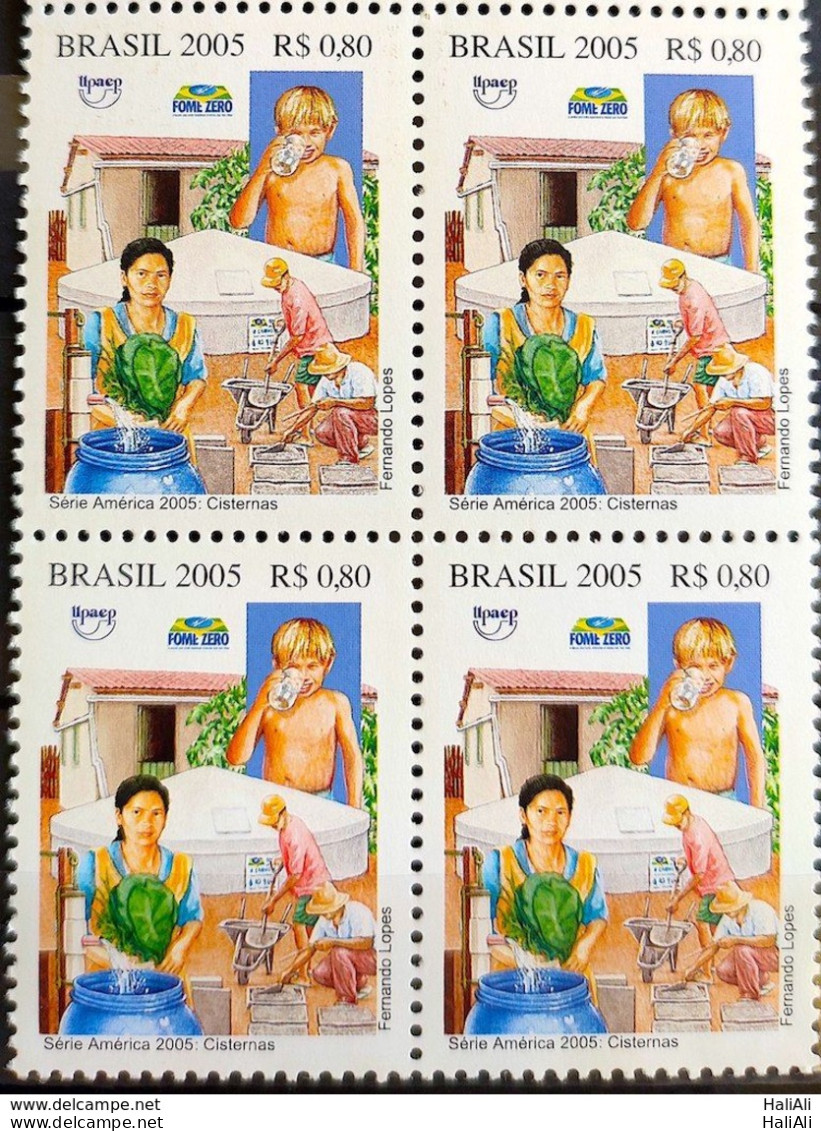 C 2621 Brazil Stamp Fights Poverty Hunger Zero Water 2005 Block Of 4 - Neufs