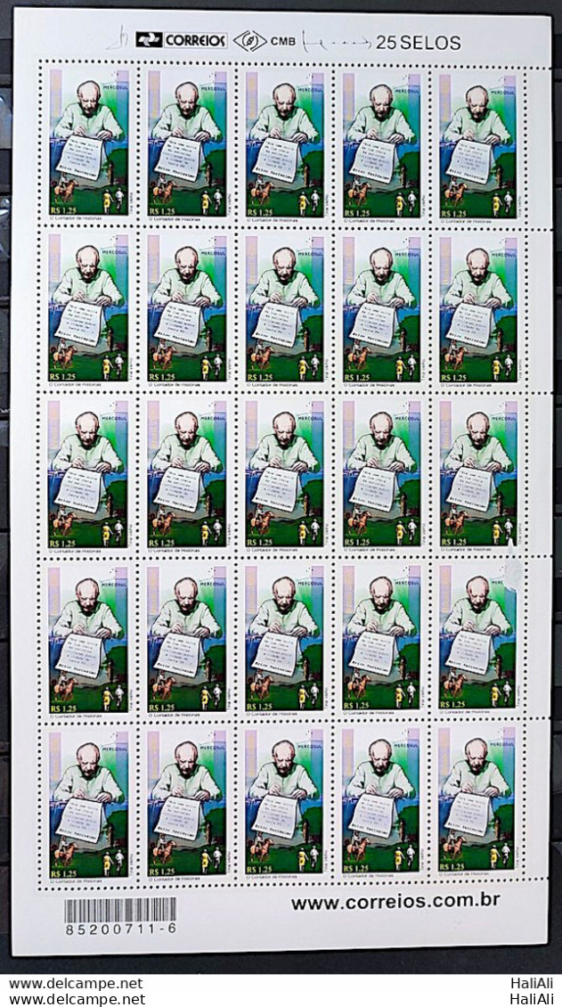 C 2619 Brazil Stamp Erico Verissimo Mercosur Literature Writer 2005 Sheet - Neufs