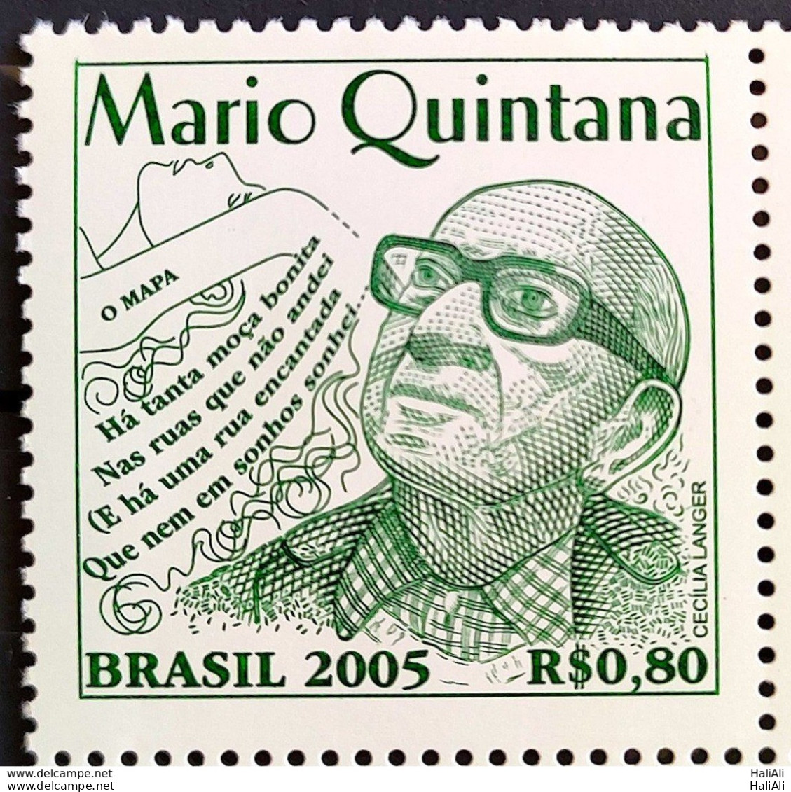 C 2620 Brazil Stamp Mario Quintana Literature Poet 2005 - Neufs