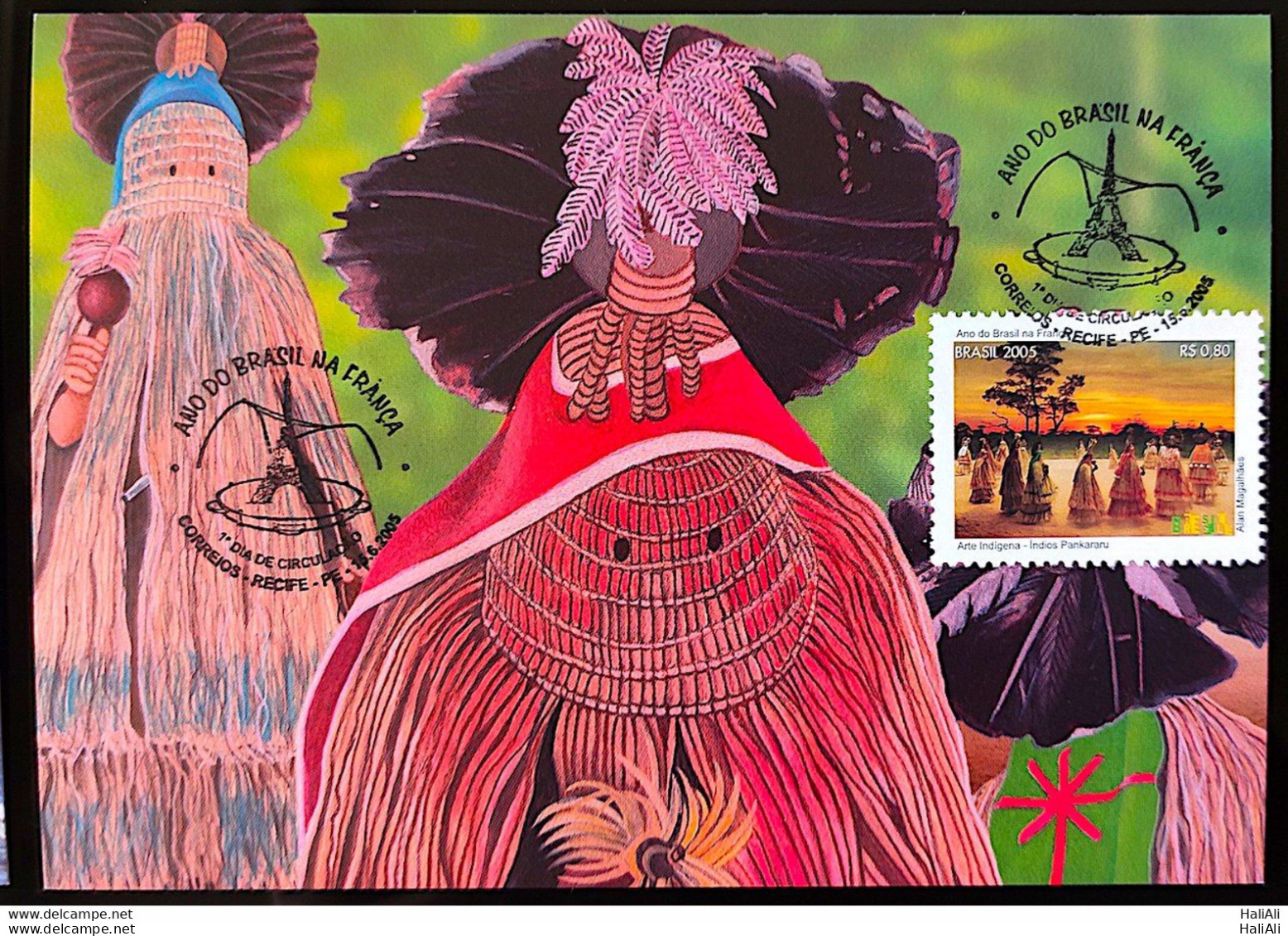 Brazil Maximum Card 2005 Postcard Year Of Brazil In France - Maximumkaarten