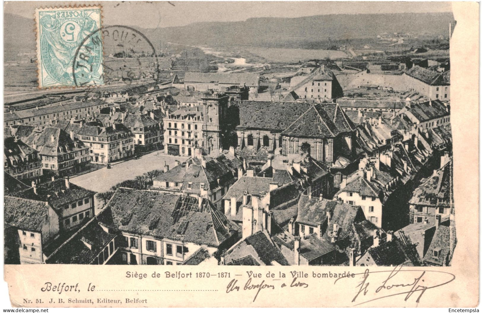 CPA Carte Postale France Belfort Siège De Belfort Vue De La Ville Bombardée 1906 VM79156 - Belfort - Ciudad