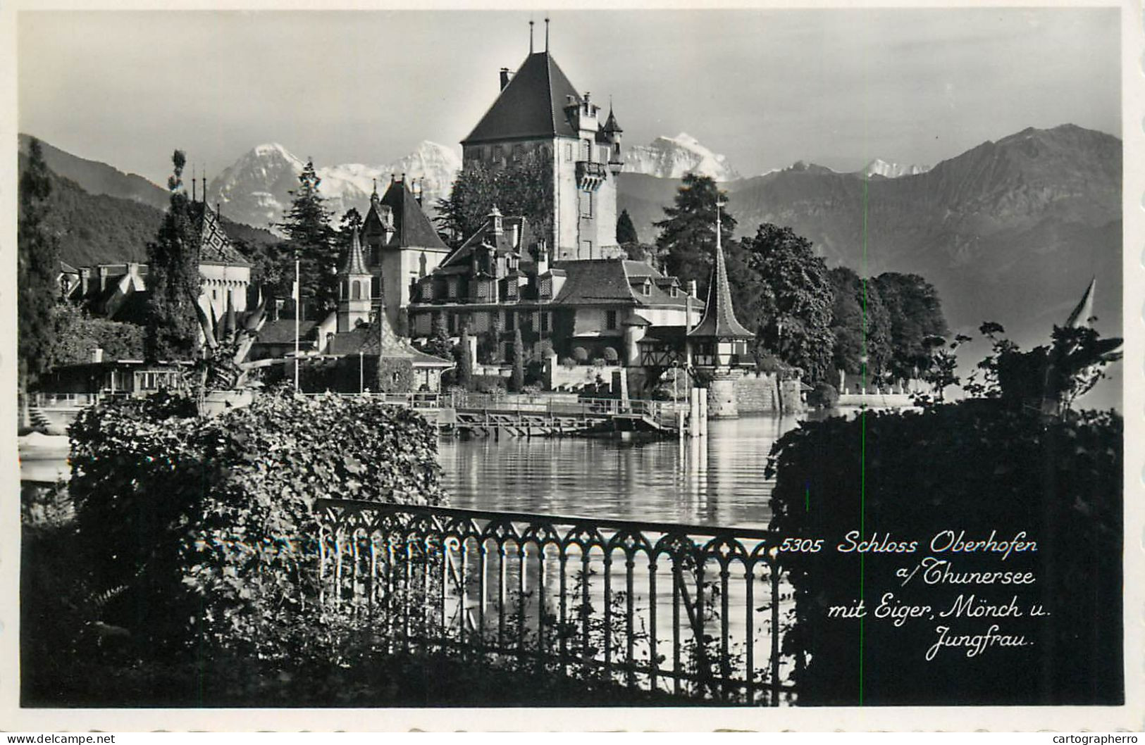 Switzerland Schloss Oberhofen Am Thunersee Mit Eiger, Monch Und Jungfrau - Oberhofen Am Thunersee