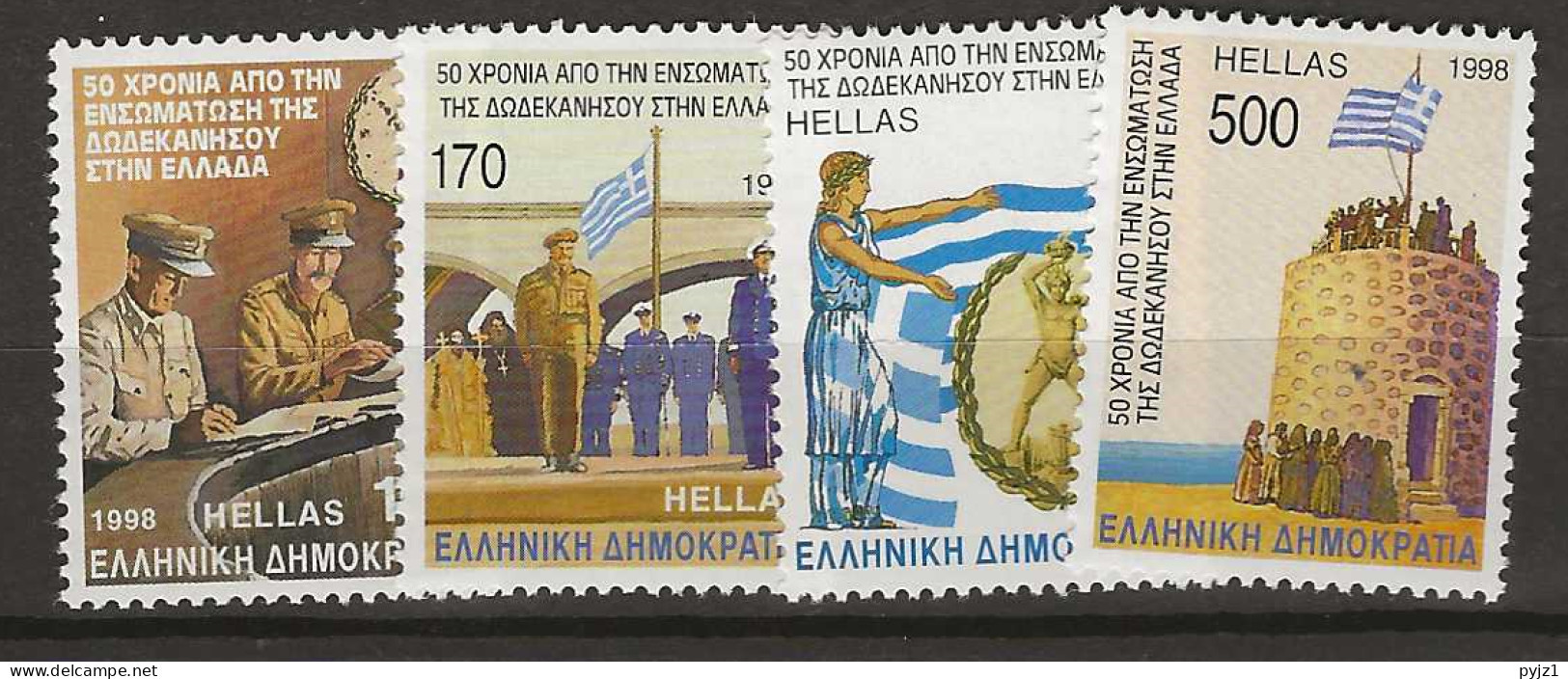 1998 MNH Greece Mi 1968-71  Postfris** - Neufs