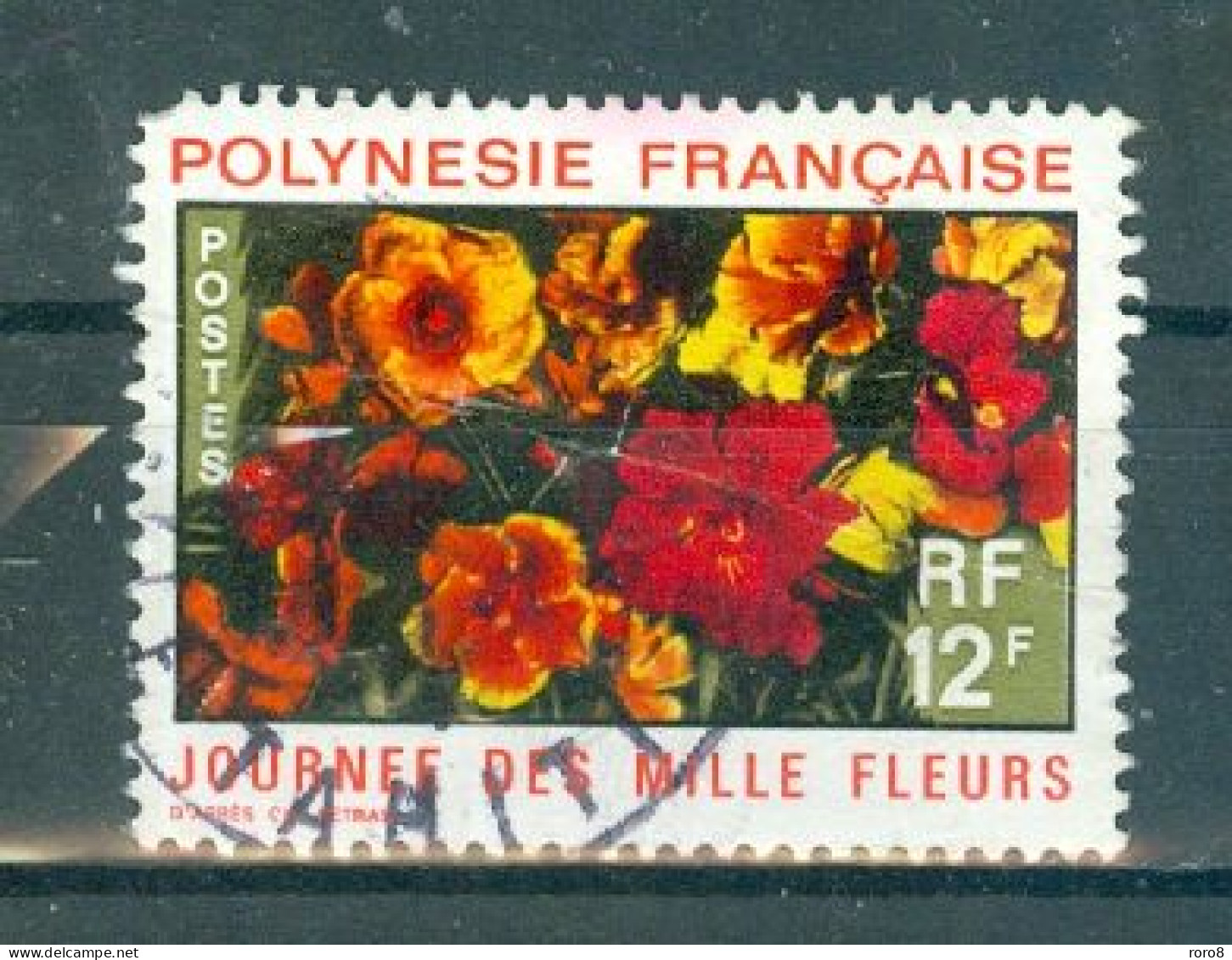 POLYNESIE - N°84 Oblitéré. Journée Des Mille Fleurs. (dent Courte Coin Gauche Haut). - Used Stamps