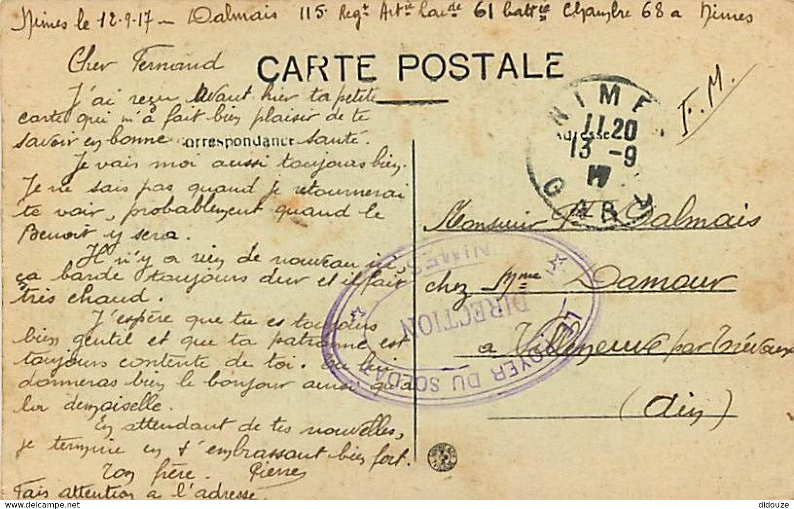 30 - Nimes - La Maison Carrée - Animée - Correspondance - CPA - Voyagée En 1917 - Voir Scans Recto-Verso - Nîmes