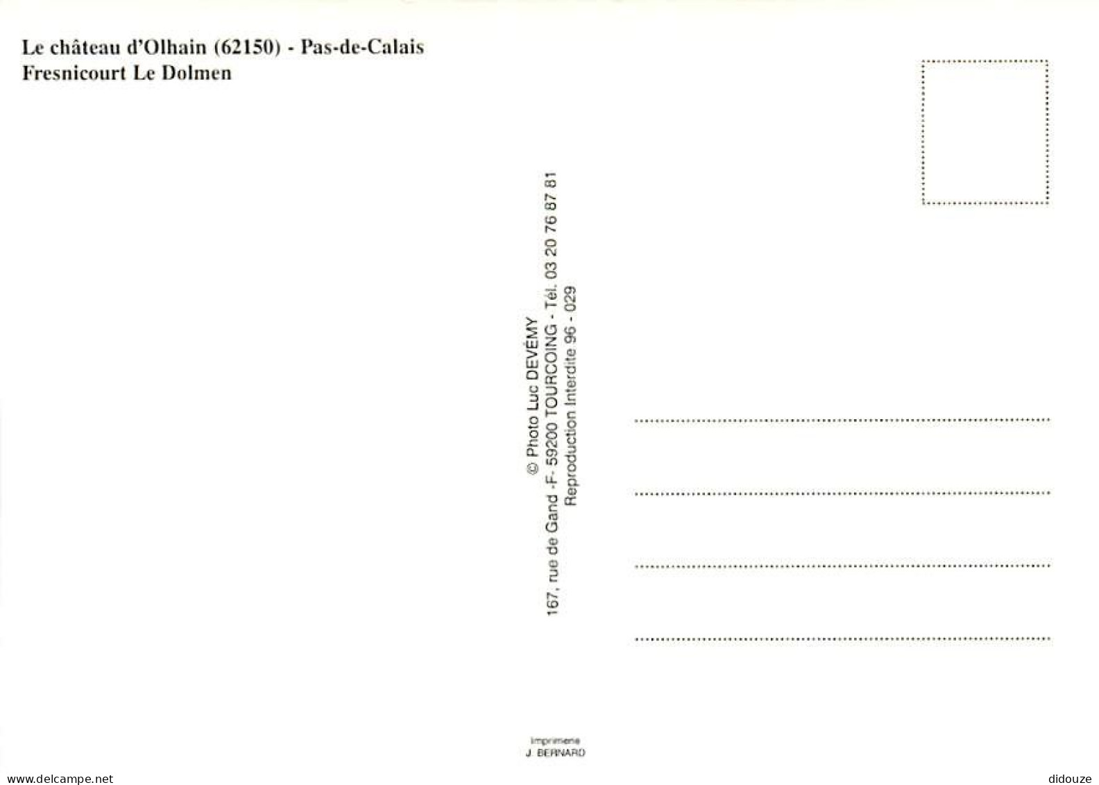 62 - Olhain - Le Château D'Olhain - CPM - Carte Neuve - Voir Scans Recto-Verso - Other & Unclassified