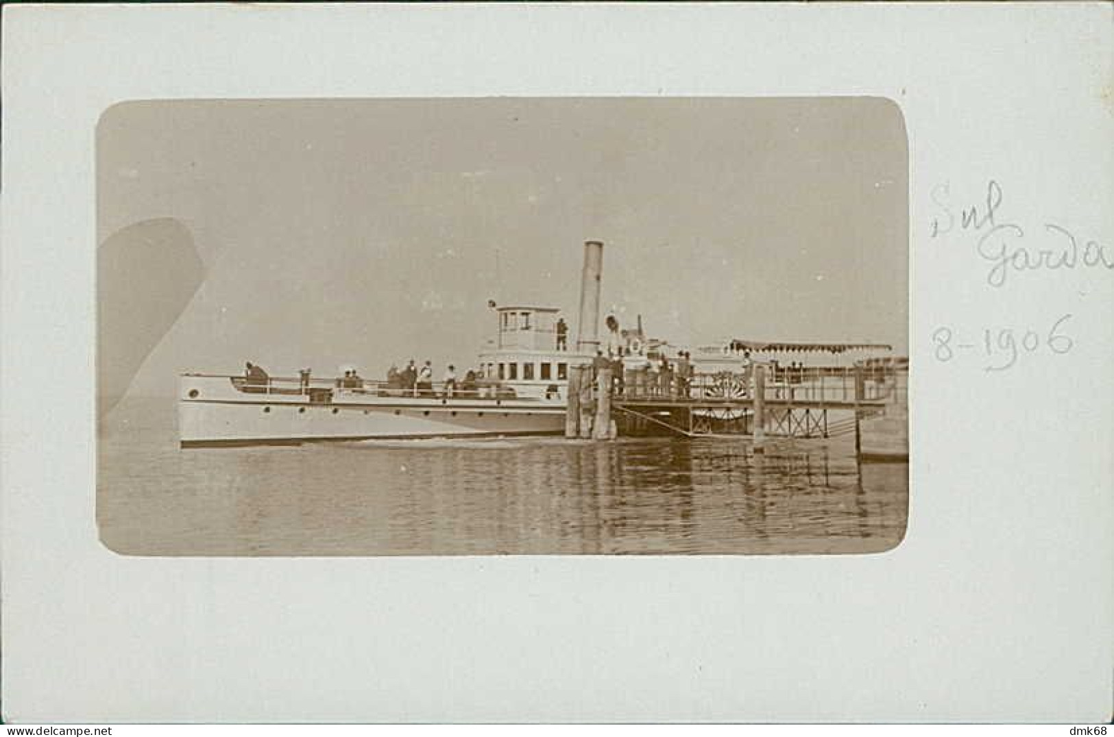 RIVA DEL GARDA ( TRENTO ) PORTO / VAPORETTO - CARTOLINA FOTOGRAFICA - AGOSTO 1906 (20537) - Trento