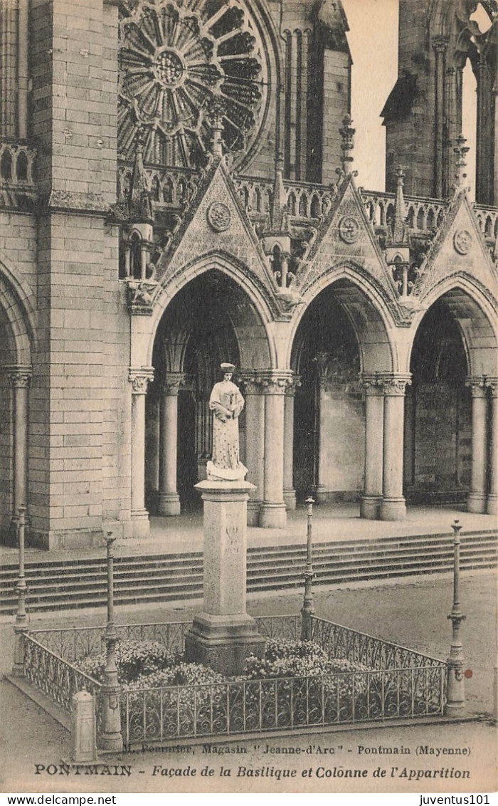 CPA Pontmain-Façade De La Basilique Et Colonne De L'Apparition       L2801 - Pontmain