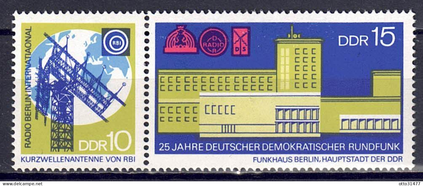 DDR 1970 - 25 Jahre Rundfunk, Nr. 1573 - 1574 Zd., Postfrisch ** / MNH - Ungebraucht