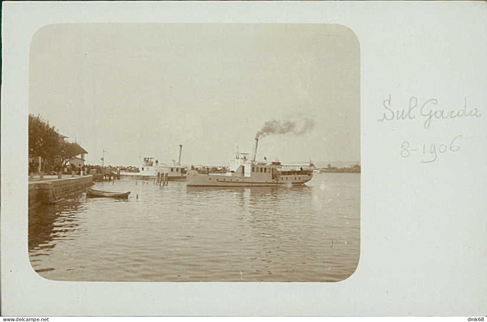 RIVA DEL GARDA ( TRENTO ) PORTO / VAPORETTO - CARTOLINA FOTOGRAFICA - AGOSTO 1906 (20538) - Trento