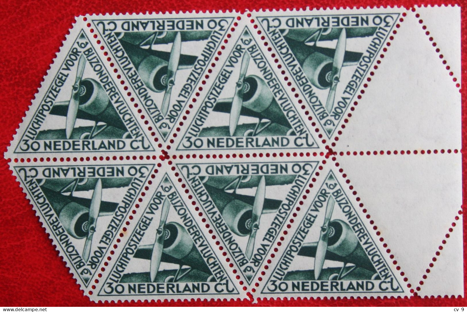 8x Block Airmail Stamp 30 Ct "bijzondere Vluchten" NVPH LP10 10 (Mi 267) 1933 POSTFRIS / MNH ** NEDERLAND / NIEDERLANDE - Posta Aerea